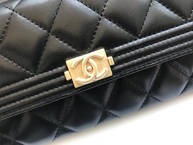Ch**el long wallet smooth leather black a80286 19 x 10.5 x 3 cm