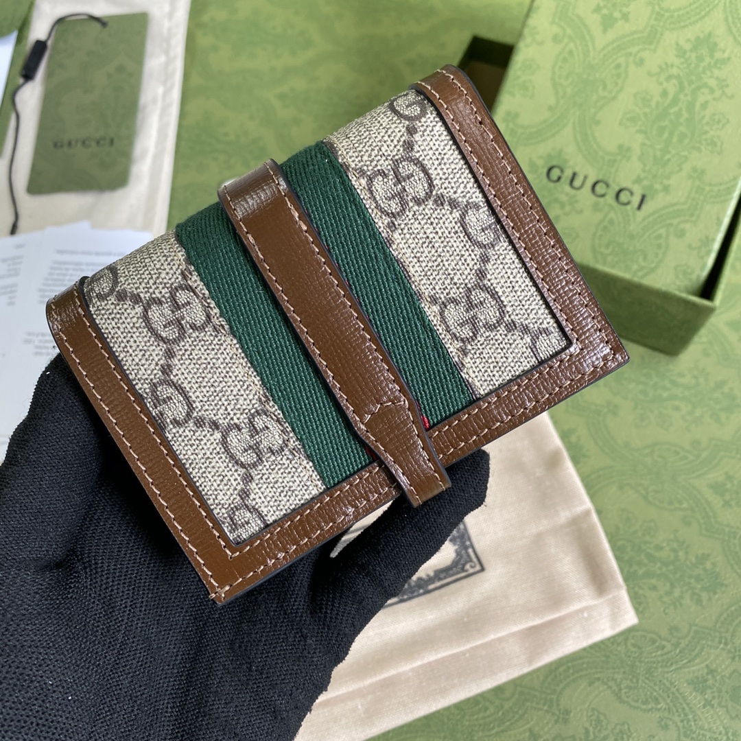 Gvc*1 jackie 1961 card case wallet gg svp*me canvas beige ‎645536 11 × 8.5 x 3 cm