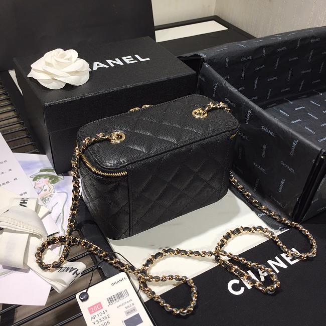 Ch**el cosmetic bag black as1341 16 × 8 × 10 cm
