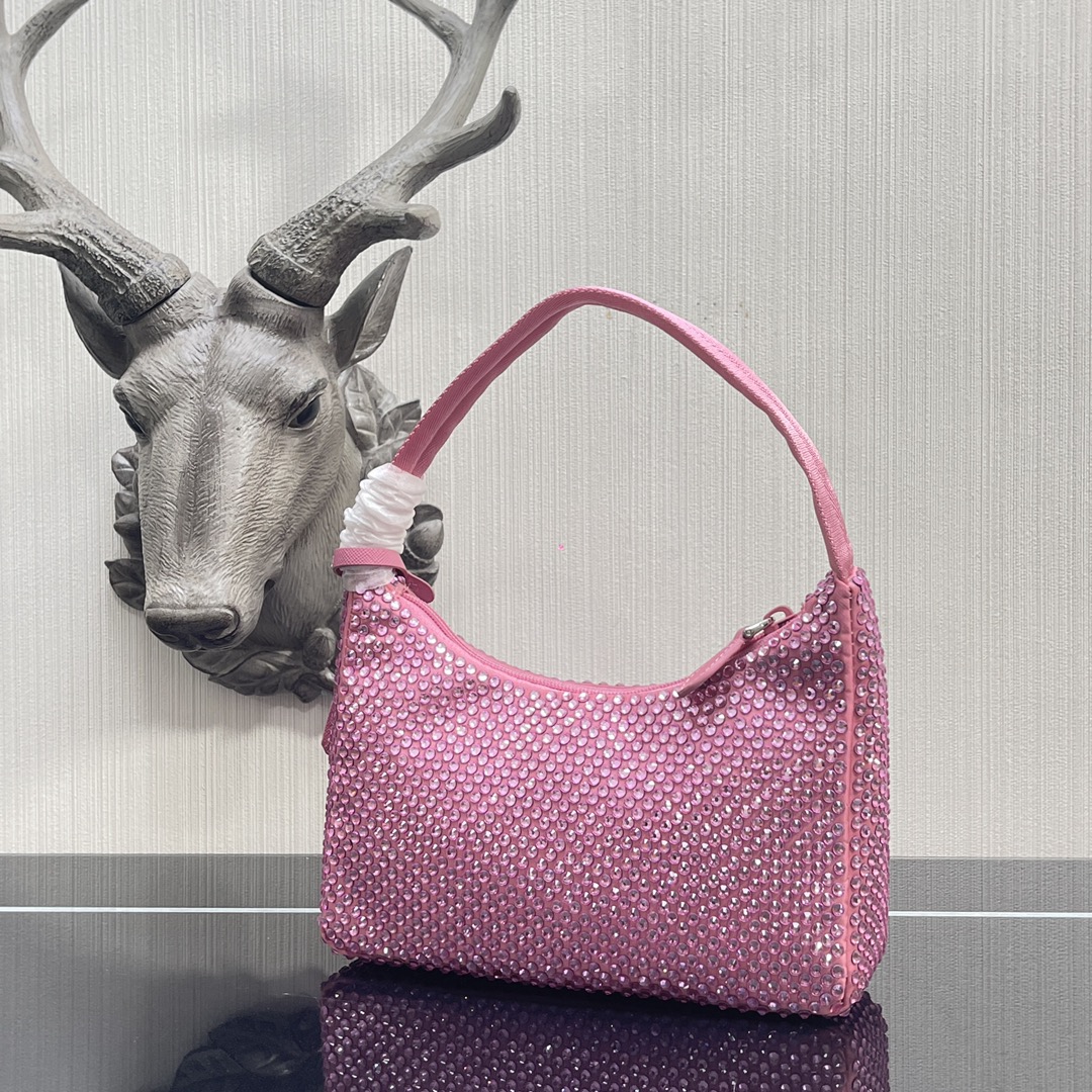Pra*a re-edition 2000 satin mini bag pink 1ne515 22 x 12 x 6 cm
