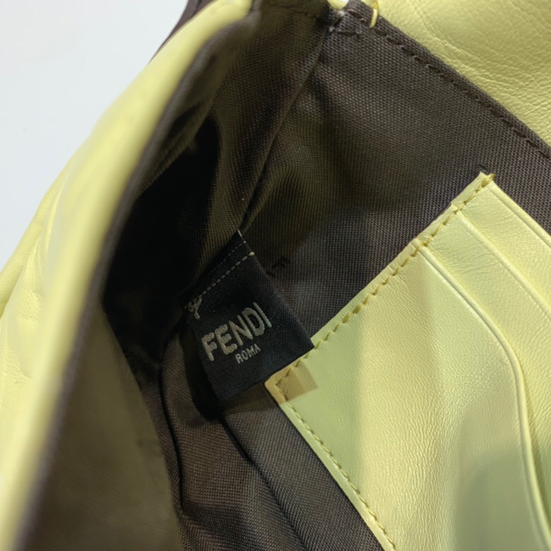 F**di small baguette nappa leather lime 8bs017 18 x 4 x 11 cm