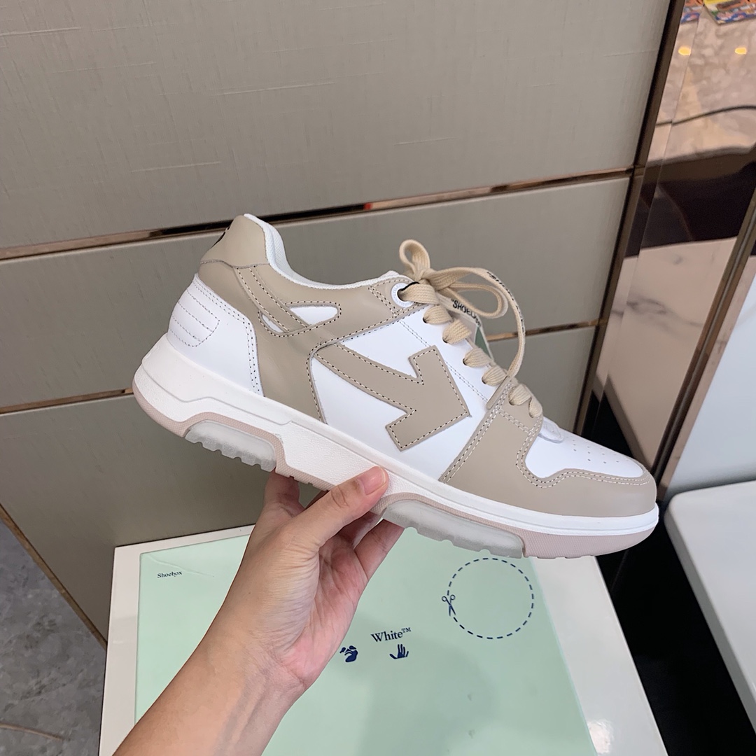 Off White Low Top Sneakers Beige/White