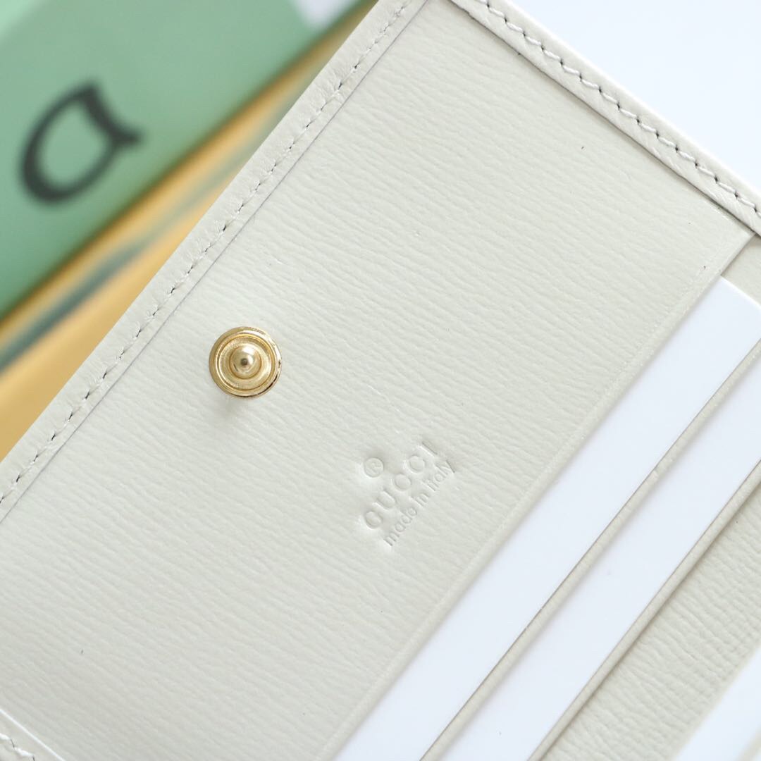 Gvc*1 horsebit 1955 card case wallet canvas white 621887 11 x 8.5 x 3 cm
