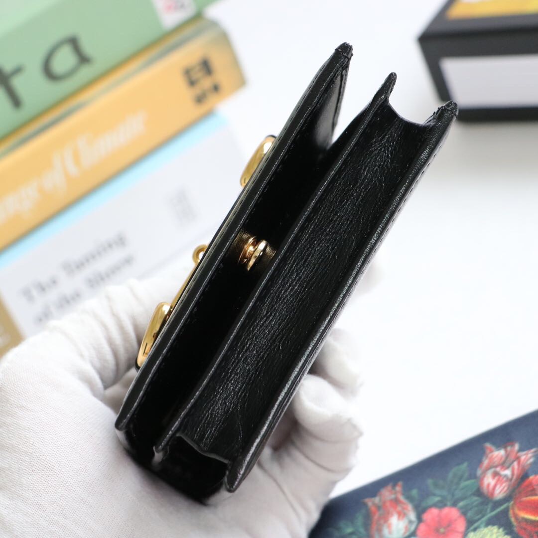 Gvc*1 horsebit 1955 card case wallet leather black ‎621887 11 x 8.5 x 3 cm
