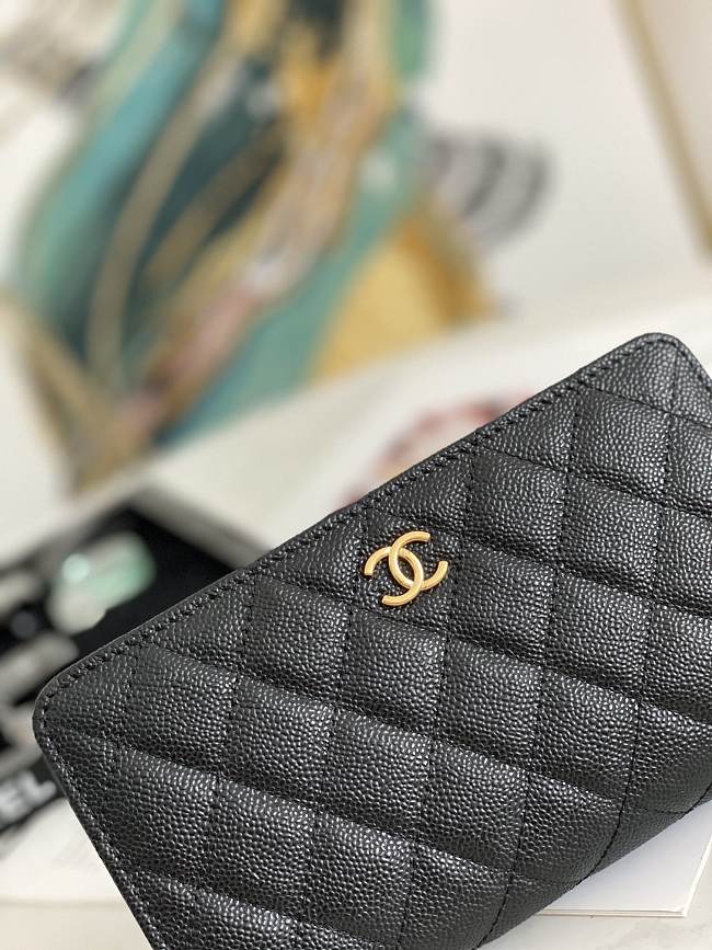Ch**el wallet on chain black ap2298 19.2 × 12.3 x 3.5 cm
