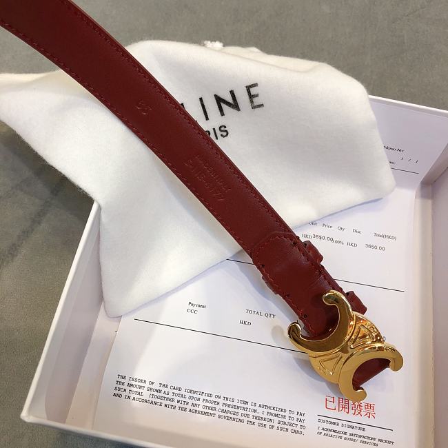Ce1i*e cowhide leather belt bordeaux size 2.5 cm
