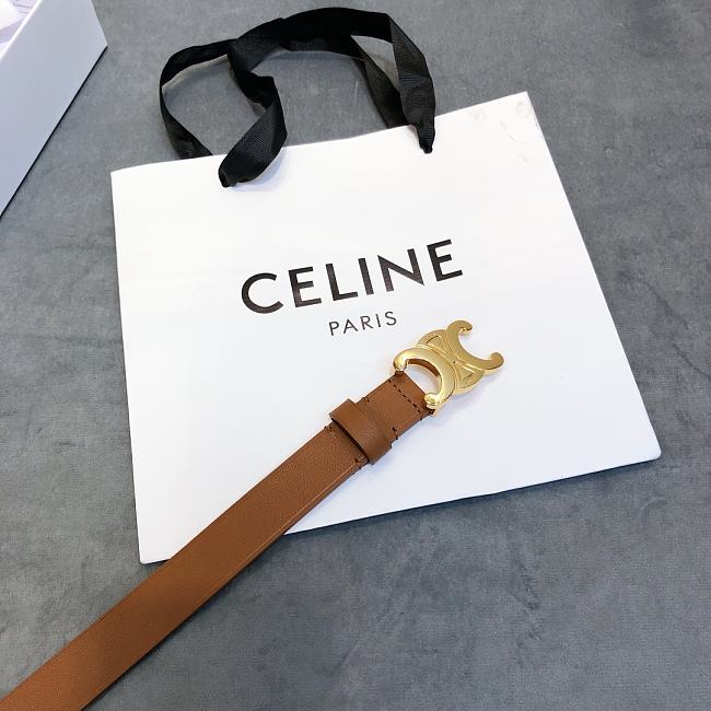 Ce1i*e cowhide leather belt brown size 2.5 cm