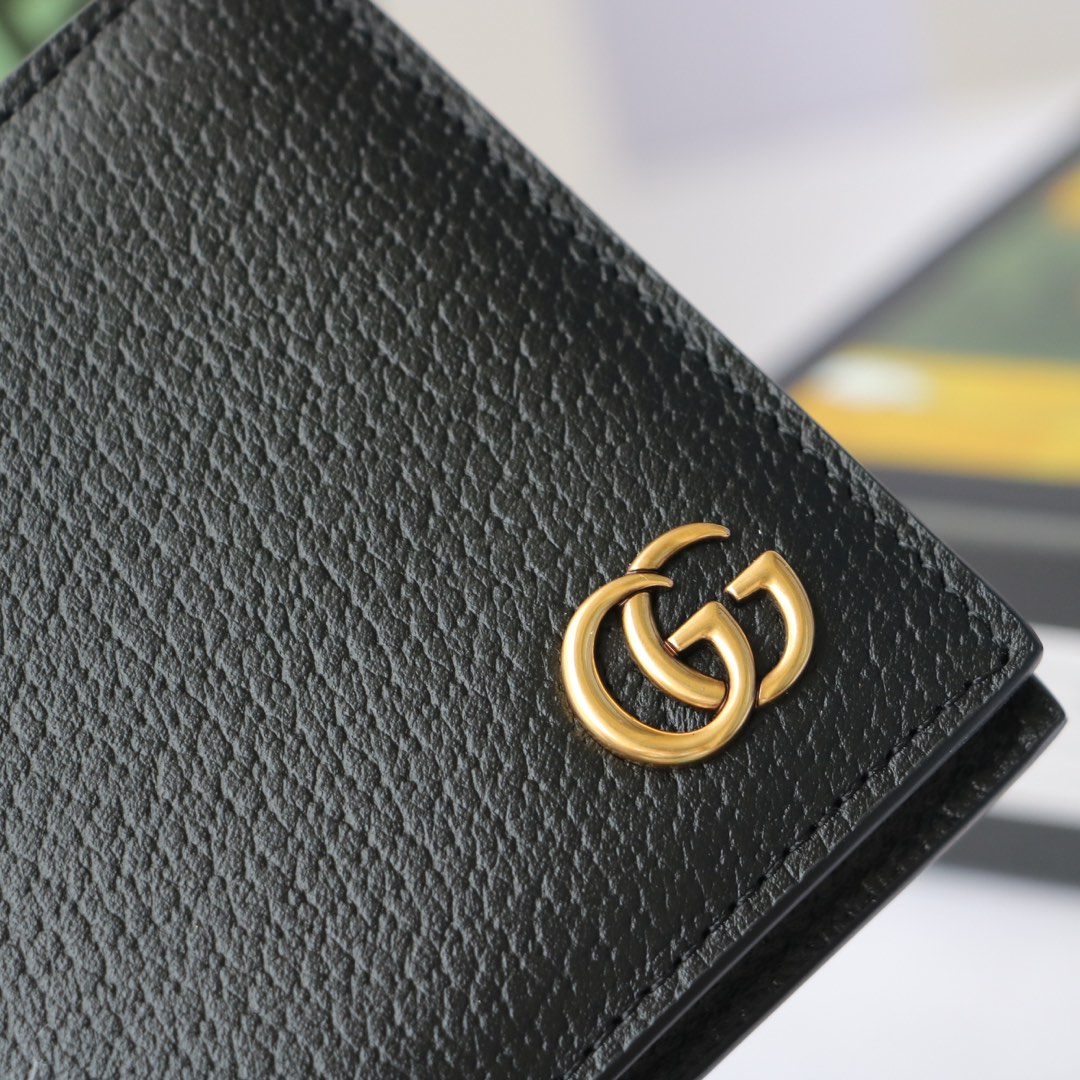 Gvc*1 gg marmont leather wallet black 428725 11 x 9 cm
