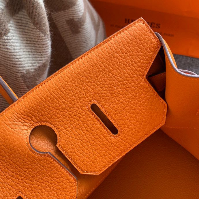 h**me5 cusT0m made shoulder birkin 42cm togo orange silver buckle