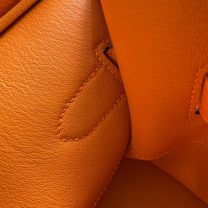 h**me5 cusT0m made shoulder birkin 42cm togo orange silver buckle