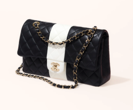 ch**el flap bag black and white & G01den chain 25cm