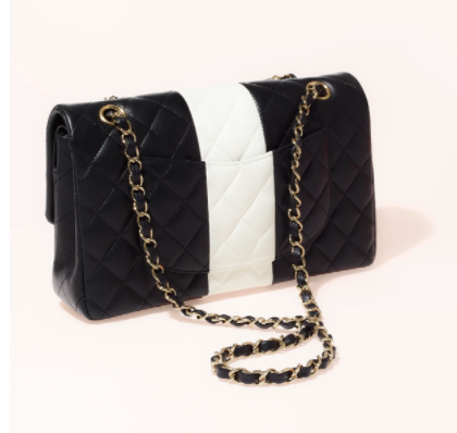 ch**el flap bag black and white & G01den chain 25cm