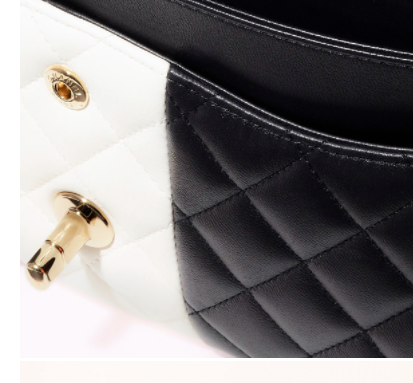 ch**el flap bag black and white & G01den chain 25cm