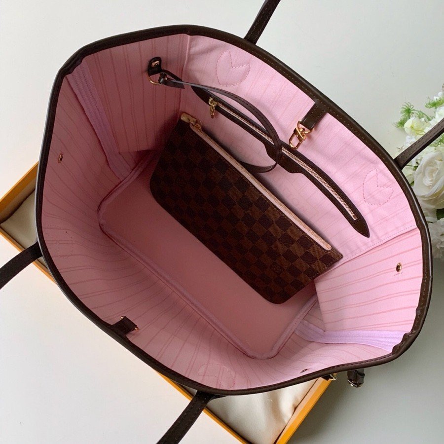 LV Neverfull MM M41603 Rose Ballerine Pink - 32x 28 x 14 cm