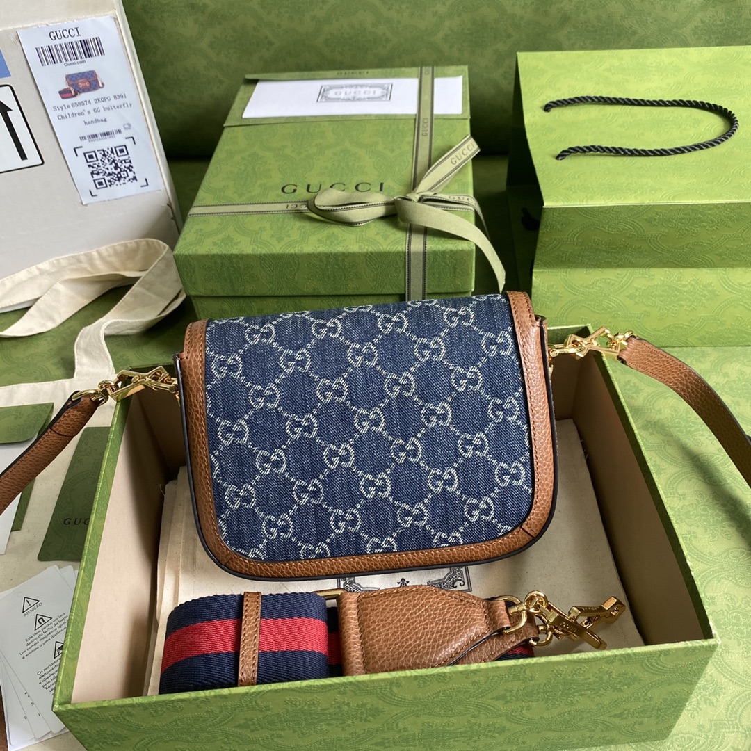 gvc*1 horsebit 1955 mini bag blue De*1m ‎658574 - 20.5x14.5x5cm