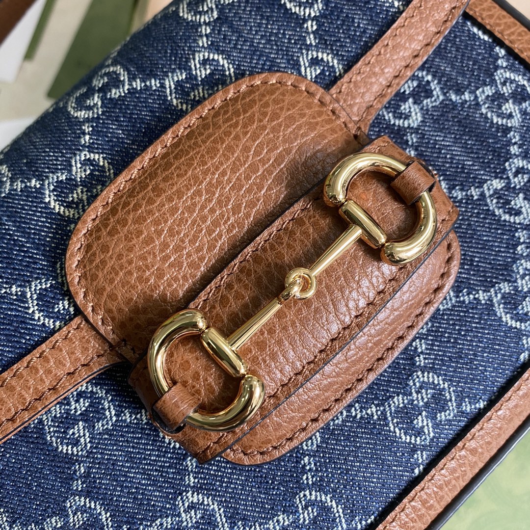 gvc*1 horsebit 1955 mini bag blue De*1m ‎658574 - 20.5x14.5x5cm