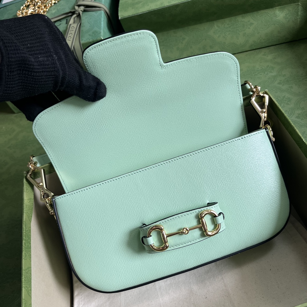 Gvc*1 horsebit 1955 small green leather 735178 - 24×13×6 cm