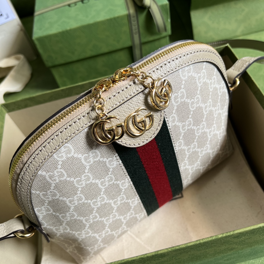 Gvc*1 ophidia small gg shoulder bag oatmeal leather 499621 - 23x19x8cm