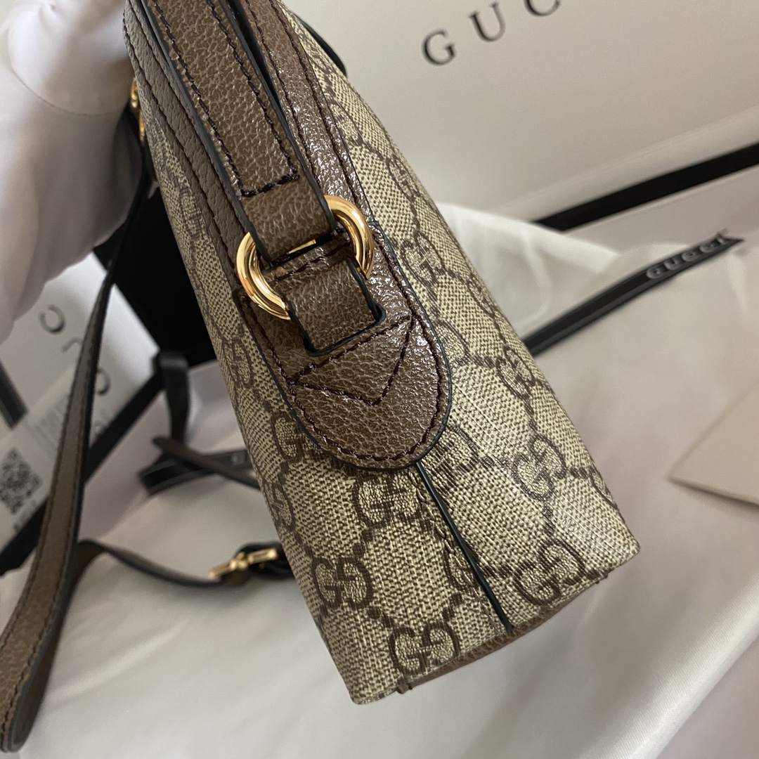 Gvc*1 ophidia small gg shoulder bag brown leather 499621 - 23x19x8cm