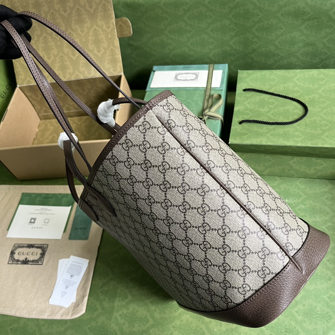 Gvc*1 ophidia medium tote bag brown leather 739730 - 38.5 x 28.5 x 15cm