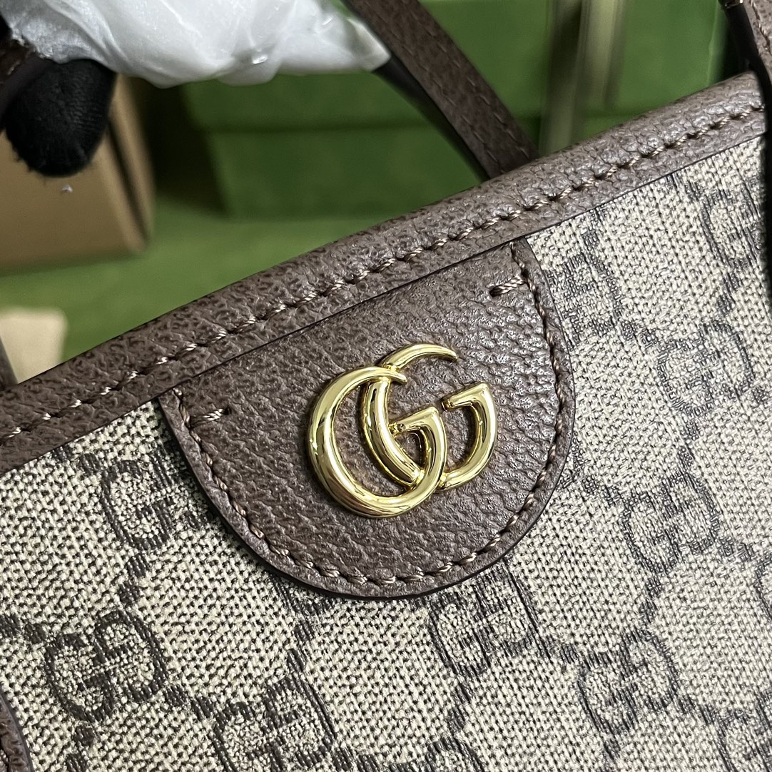 Gvc*1 ophidia medium tote bag brown leather 739730 - 38.5 x 28.5 x 15cm