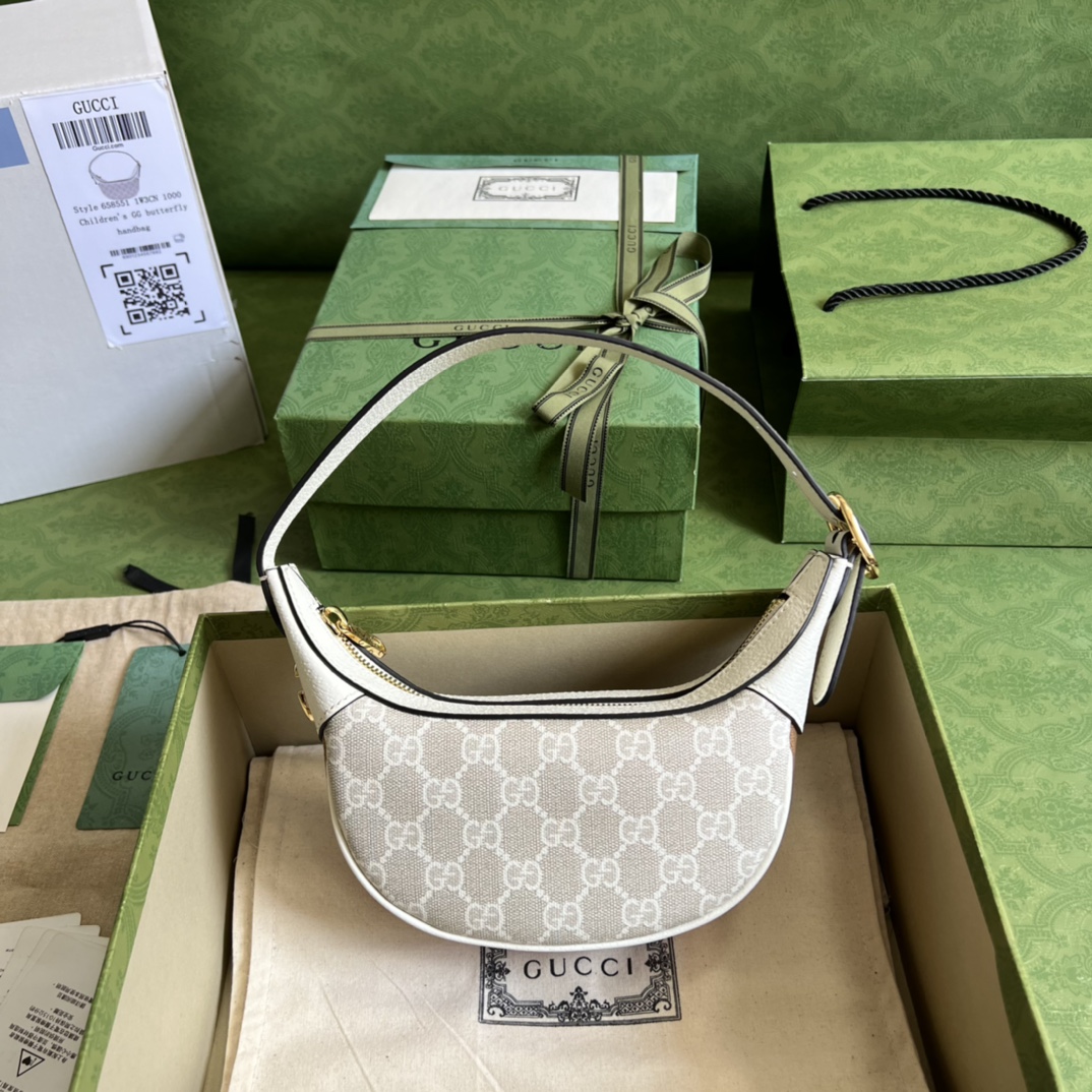 Gvc*1 ophidia gg mini bag white leather 658551  - 20x 15x5cm