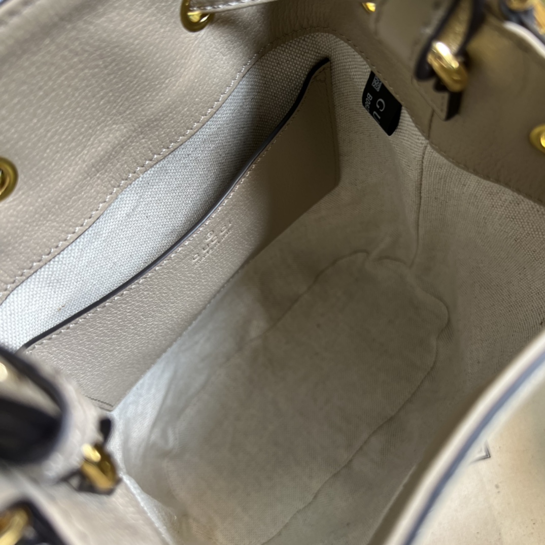 Gvc*1 ophidia small gg bucket bag oatmeal leather 550621 - 20.5 x 26 x 11cm