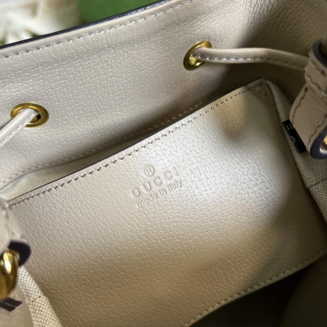 Gvc*1 ophidia small gg bucket bag oatmeal leather 550621 - 20.5 x 26 x 11cm