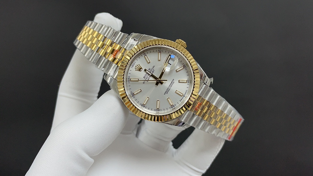 r01ex oyster perpetual date just  slivery and G01den  41mm 3235